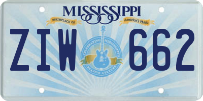 MS license plate ZIW662