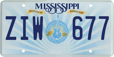 MS license plate ZIW677