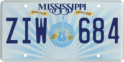 MS license plate ZIW684