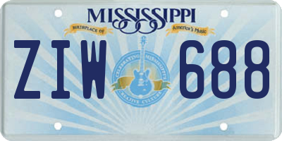 MS license plate ZIW688