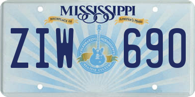 MS license plate ZIW690