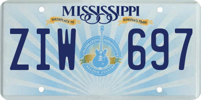 MS license plate ZIW697