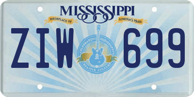 MS license plate ZIW699