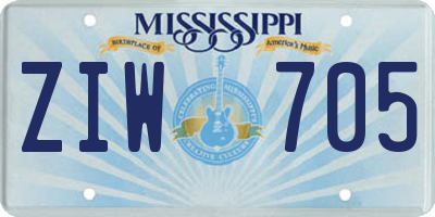 MS license plate ZIW705