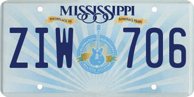 MS license plate ZIW706