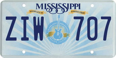 MS license plate ZIW707