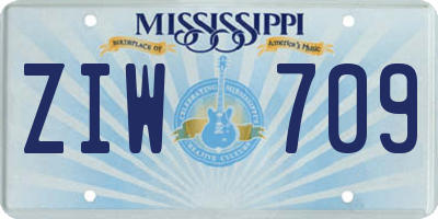 MS license plate ZIW709