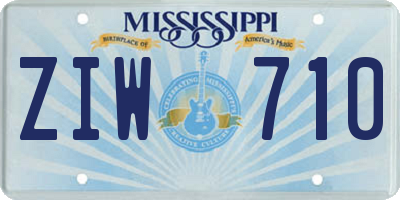 MS license plate ZIW710