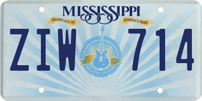 MS license plate ZIW714