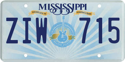 MS license plate ZIW715
