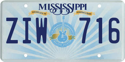 MS license plate ZIW716