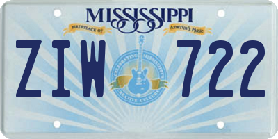 MS license plate ZIW722