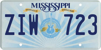 MS license plate ZIW723