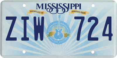 MS license plate ZIW724