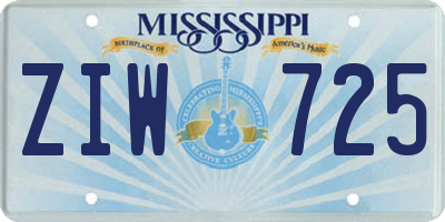 MS license plate ZIW725