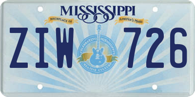 MS license plate ZIW726