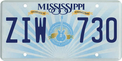 MS license plate ZIW730