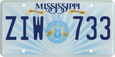 MS license plate ZIW733