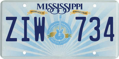 MS license plate ZIW734