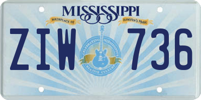 MS license plate ZIW736