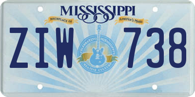 MS license plate ZIW738