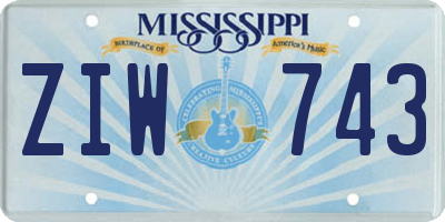 MS license plate ZIW743
