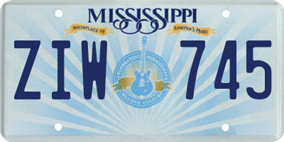 MS license plate ZIW745