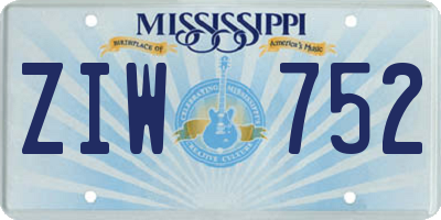 MS license plate ZIW752