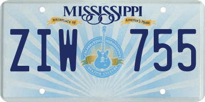 MS license plate ZIW755