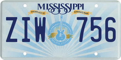 MS license plate ZIW756