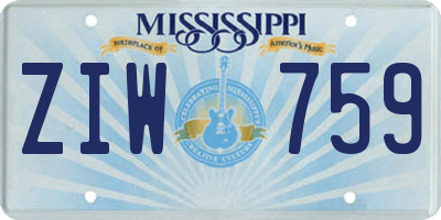 MS license plate ZIW759