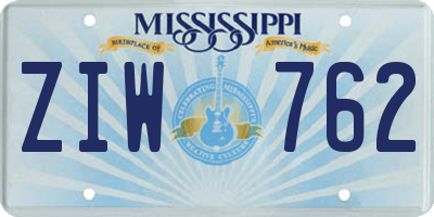 MS license plate ZIW762