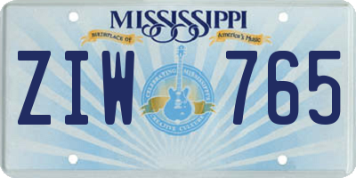 MS license plate ZIW765