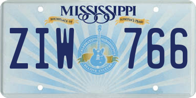 MS license plate ZIW766