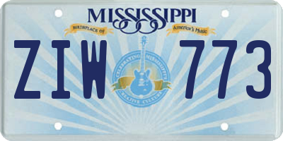 MS license plate ZIW773