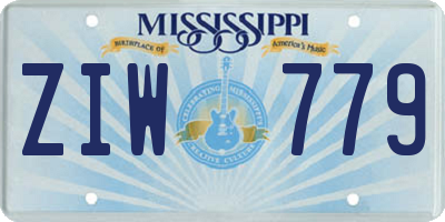 MS license plate ZIW779