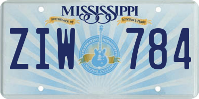 MS license plate ZIW784