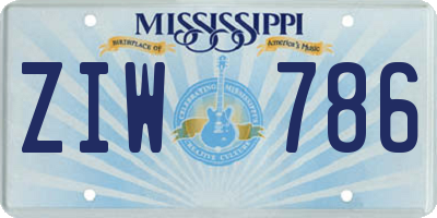 MS license plate ZIW786