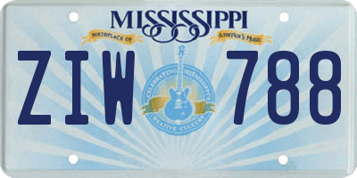 MS license plate ZIW788