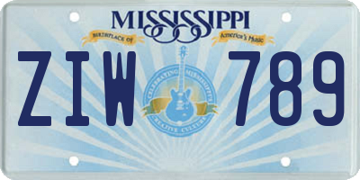 MS license plate ZIW789