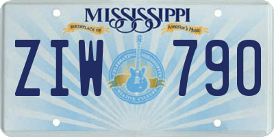 MS license plate ZIW790