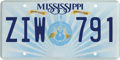 MS license plate ZIW791