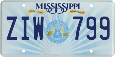 MS license plate ZIW799