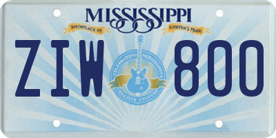 MS license plate ZIW800