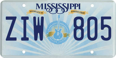 MS license plate ZIW805