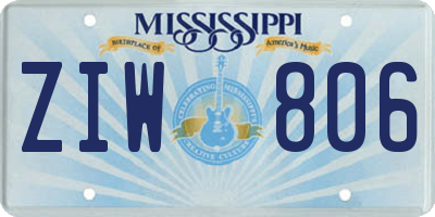 MS license plate ZIW806
