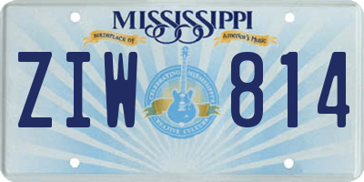 MS license plate ZIW814