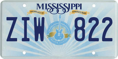 MS license plate ZIW822
