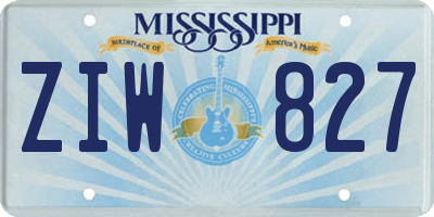 MS license plate ZIW827