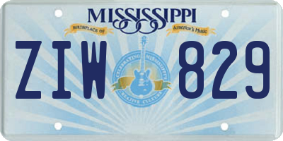 MS license plate ZIW829